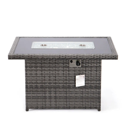 Mace Patio Modern Wicker Propane Fire Pit Table - Elax Furniture