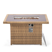 Mace Patio Modern Wicker Propane Fire Pit Table - Elax Furniture
