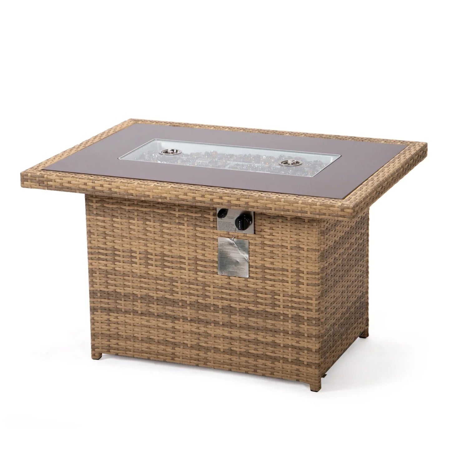 Mace Patio Modern Wicker Propane Fire Pit Table - Elax Furniture