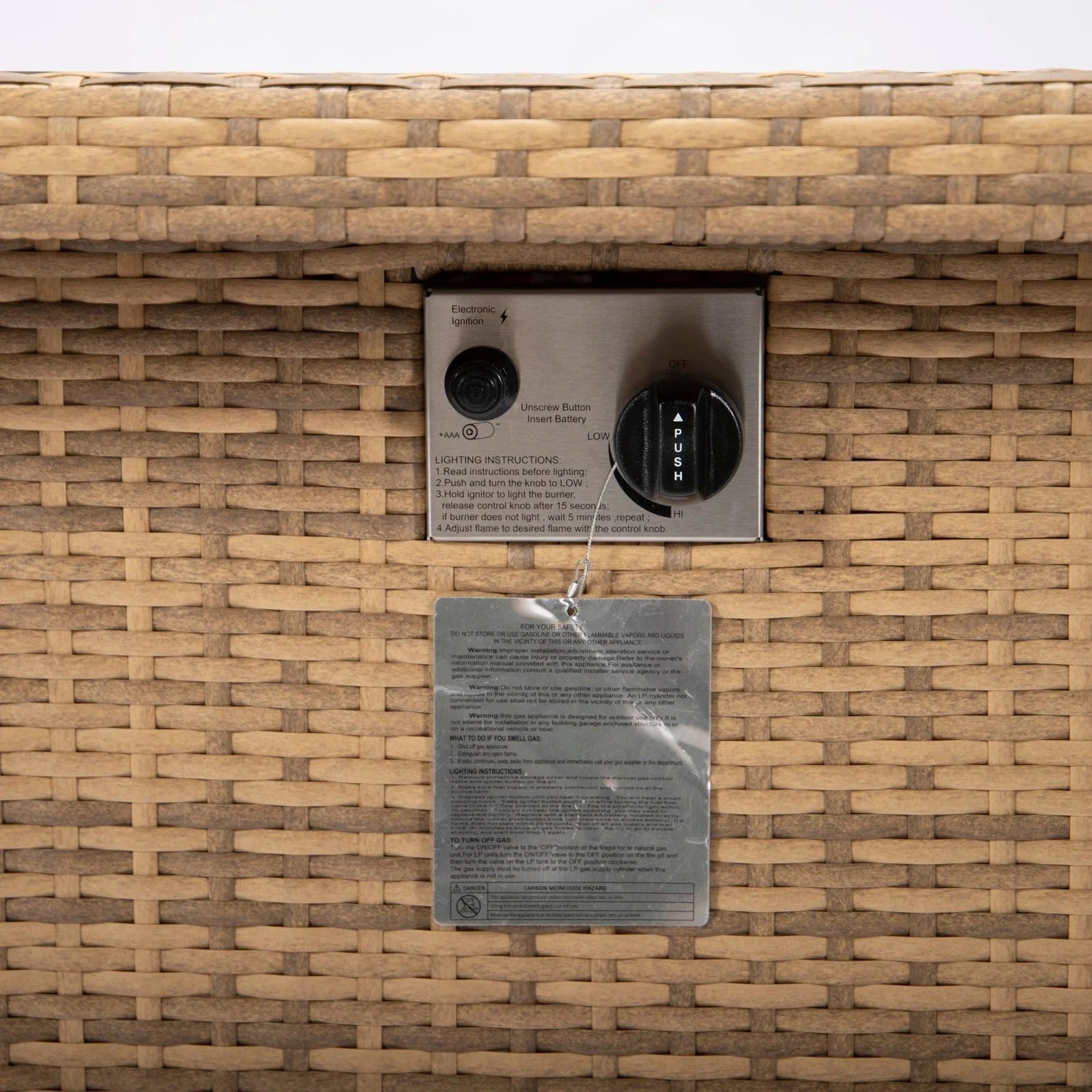 Mace Patio Modern Wicker Propane Fire Pit Table - Elax Furniture