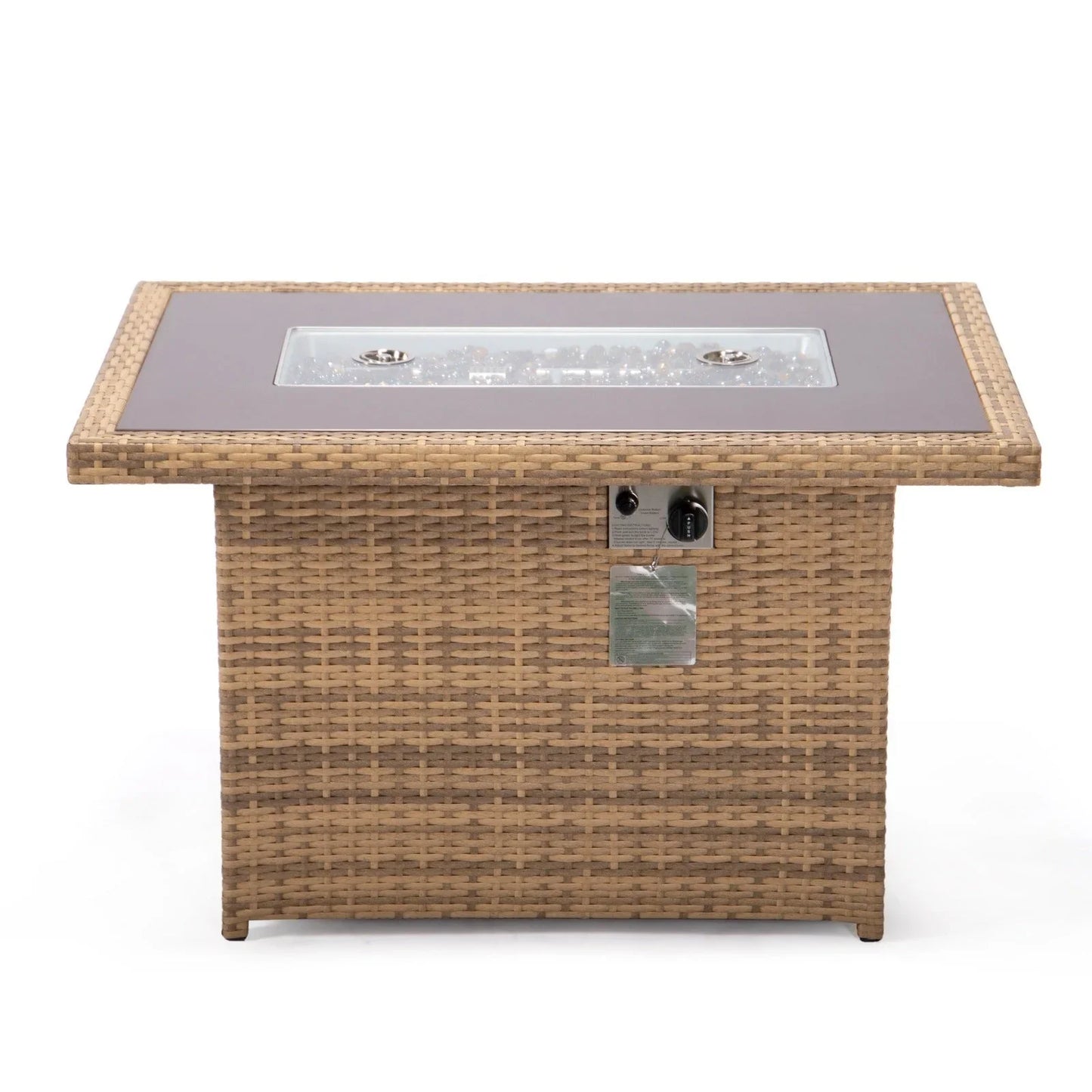 Mace Patio Modern Wicker Propane Fire Pit Table - Elax Furniture