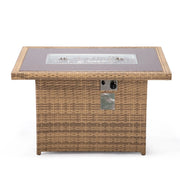 Mace Patio Modern Wicker Propane Fire Pit Table - Elax Furniture