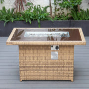 Mace Patio Modern Wicker Propane Fire Pit Table - Elax Furniture