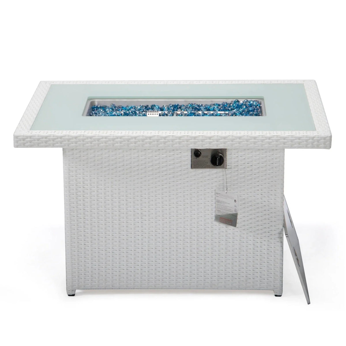 Mace Patio Modern Wicker Propane Fire Pit Table - Elax Furniture