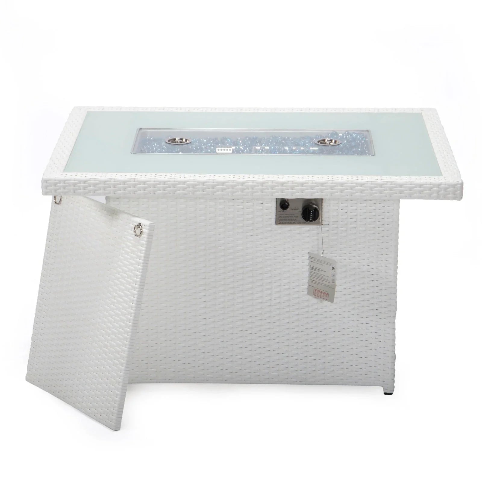 Mace Patio Modern Wicker Propane Fire Pit Table - Elax Furniture