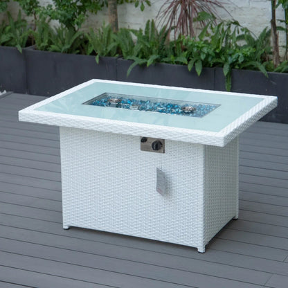 Mace Patio Modern Wicker Propane Fire Pit Table - Elax Furniture