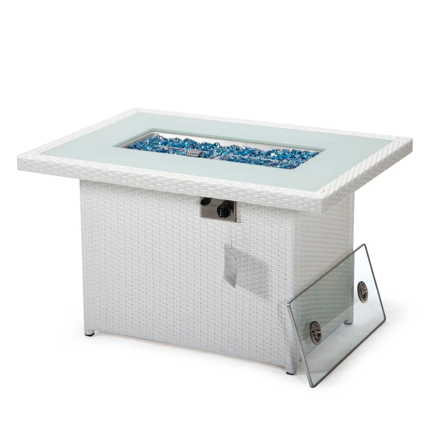 Mace Patio Modern Wicker Propane Fire Pit Table - Elax Furniture