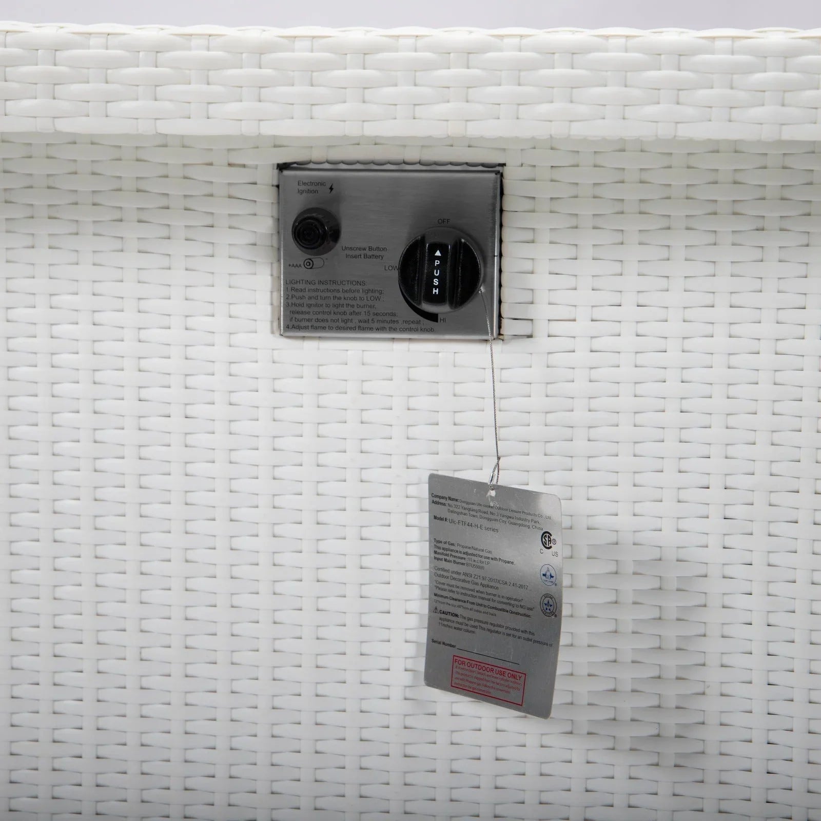 Mace Patio Modern Wicker Propane Fire Pit Table - Elax Furniture