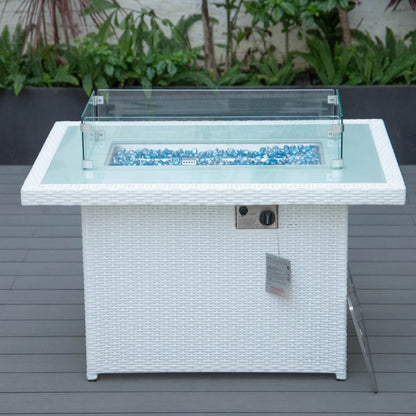 Mace Patio Modern Wicker Propane Fire Pit Table - Elax Furniture