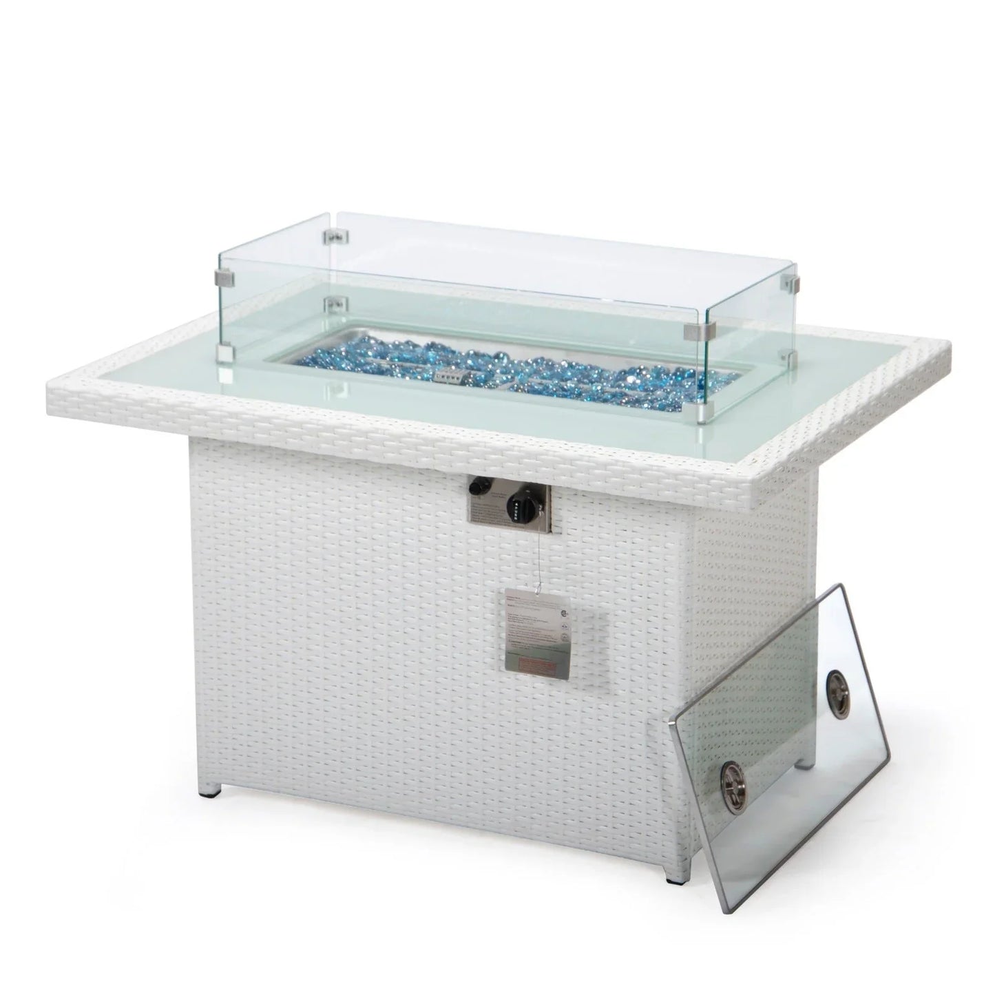 Mace Patio Modern Wicker Propane Fire Pit Table - Elax Furniture