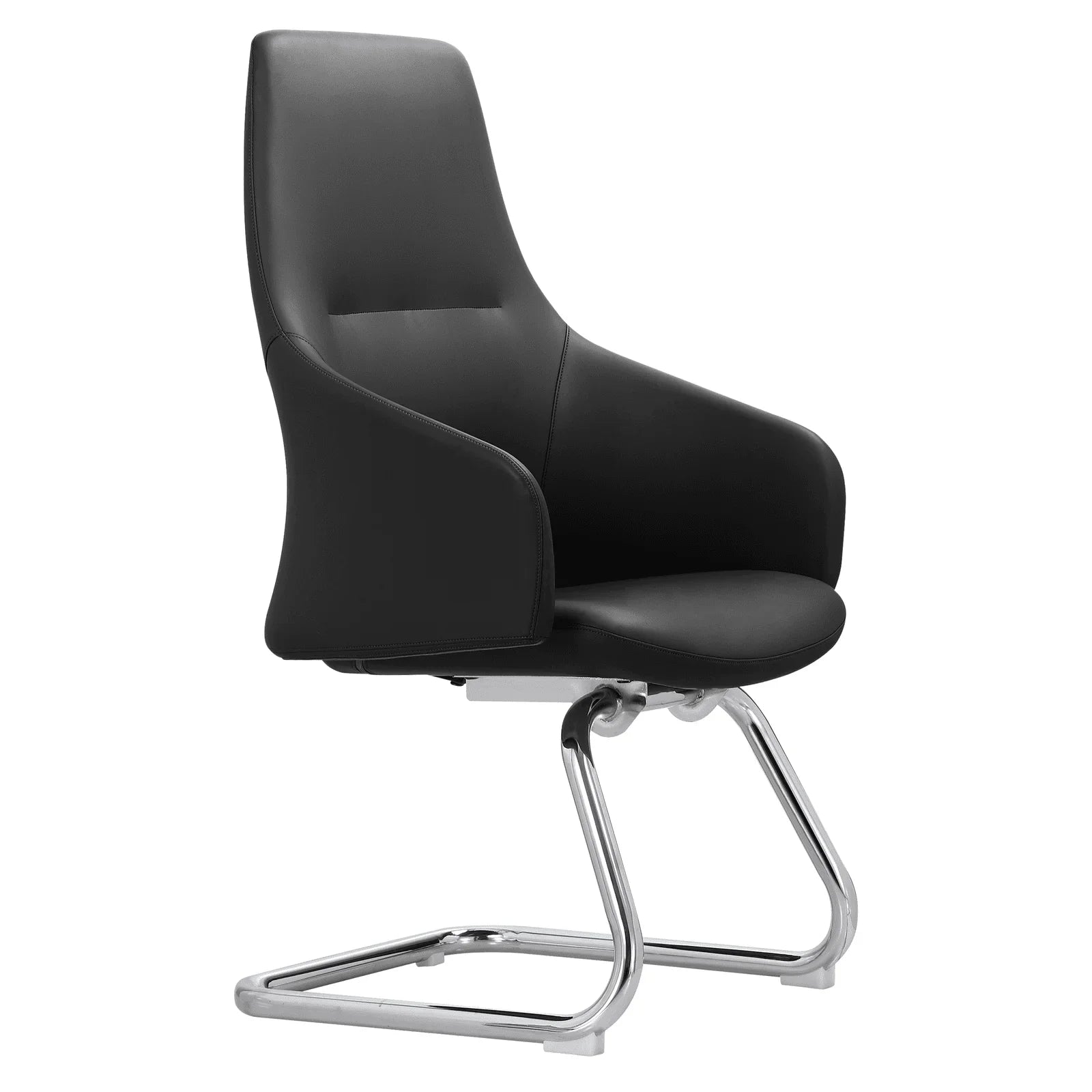 Celeste Leather Conference Office Chair with Upholstered Seat and Armrest - Elax Furniture