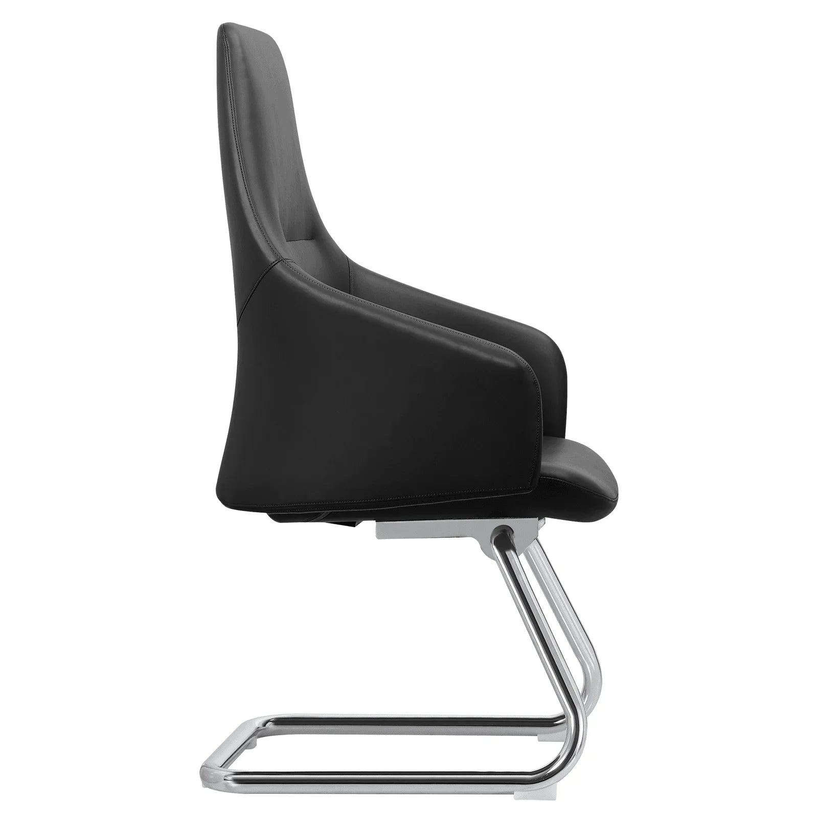 Celeste Leather Conference Office Chair with Upholstered Seat and Armrest - Elax Furniture