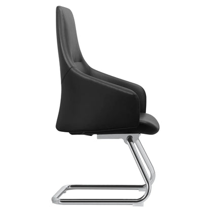 Celeste Leather Conference Office Chair with Upholstered Seat and Armrest - Elax Furniture