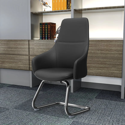 Celeste Leather Conference Office Chair with Upholstered Seat and Armrest - Elax Furniture
