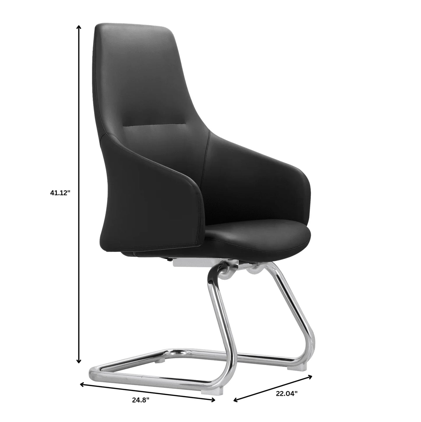 Celeste Leather Conference Office Chair with Upholstered Seat and Armrest - Elax Furniture