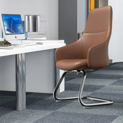 Celeste Leather Conference Office Chair with Upholstered Seat and Armrest - Elax Furniture