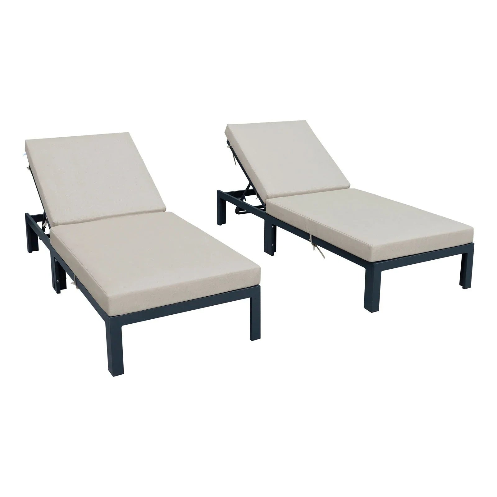Chelsea Modern Outdoor Chaise Lounge Chair With Cushions Set of 2 - Elax Furniture