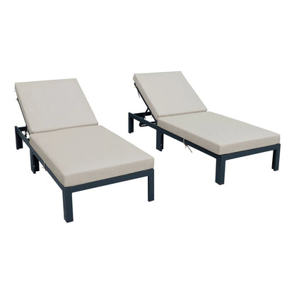 Chelsea Modern Outdoor Chaise Lounge Chair With Cushions Set of 2 - Elax Furniture