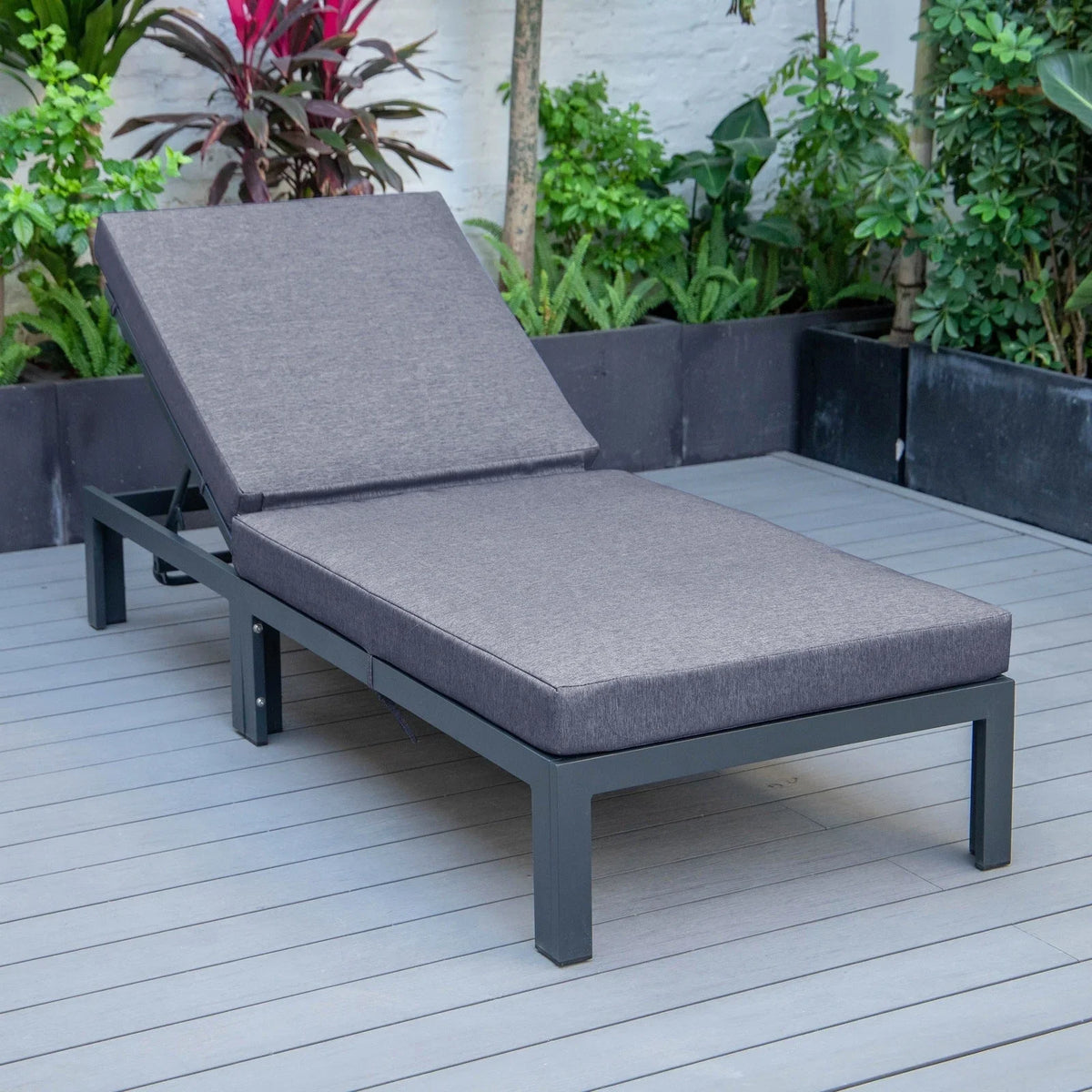 Chelsea Modern Outdoor Chaise Lounge Chair With Cushions Set of 2 - Elax Furniture