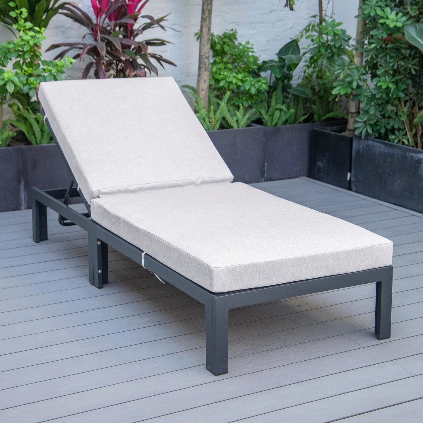 Chelsea Modern Outdoor Chaise Lounge Chair With Cushions Set of 2 - Elax Furniture