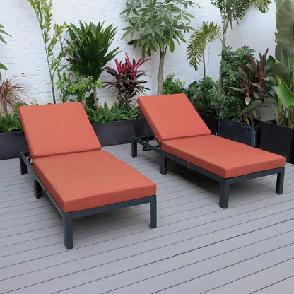 Chelsea Modern Outdoor Chaise Lounge Chair With Cushions Set of 2 - Elax Furniture