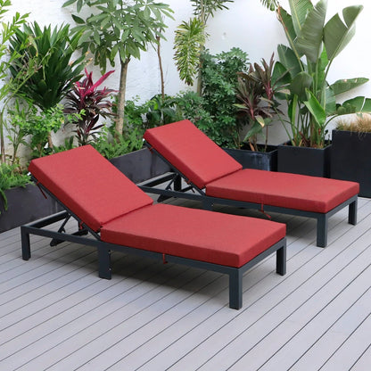 Chelsea Modern Outdoor Chaise Lounge Chair With Cushions Set of 2 - Elax Furniture