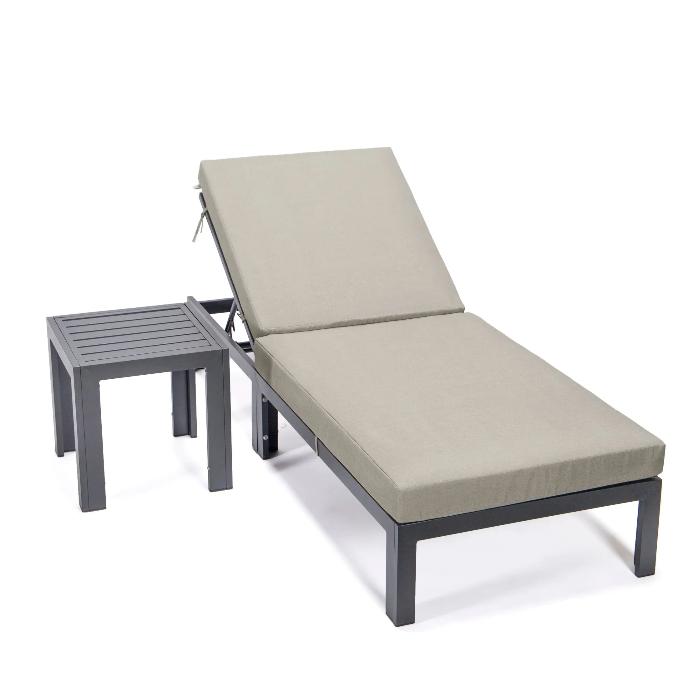 Chelsea Outdoor Chaise Lounge Chair With Side Table and Removable Cushions - Elax Furniture