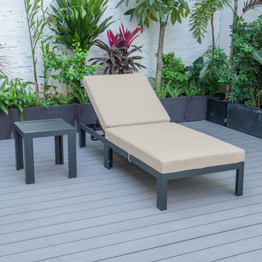 Chelsea Outdoor Chaise Lounge Chair With Side Table and Removable Cushions - Elax Furniture