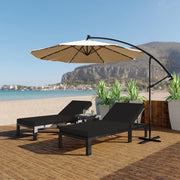 Chelsea Modern Outdoor Chaise Lounge With Side Table & Cushions Set of Two - Elax Furniture