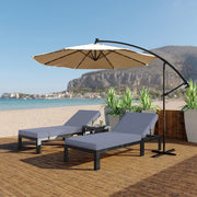 Chelsea Modern Outdoor Chaise Lounge With Side Table & Cushions Set of Two - Elax Furniture