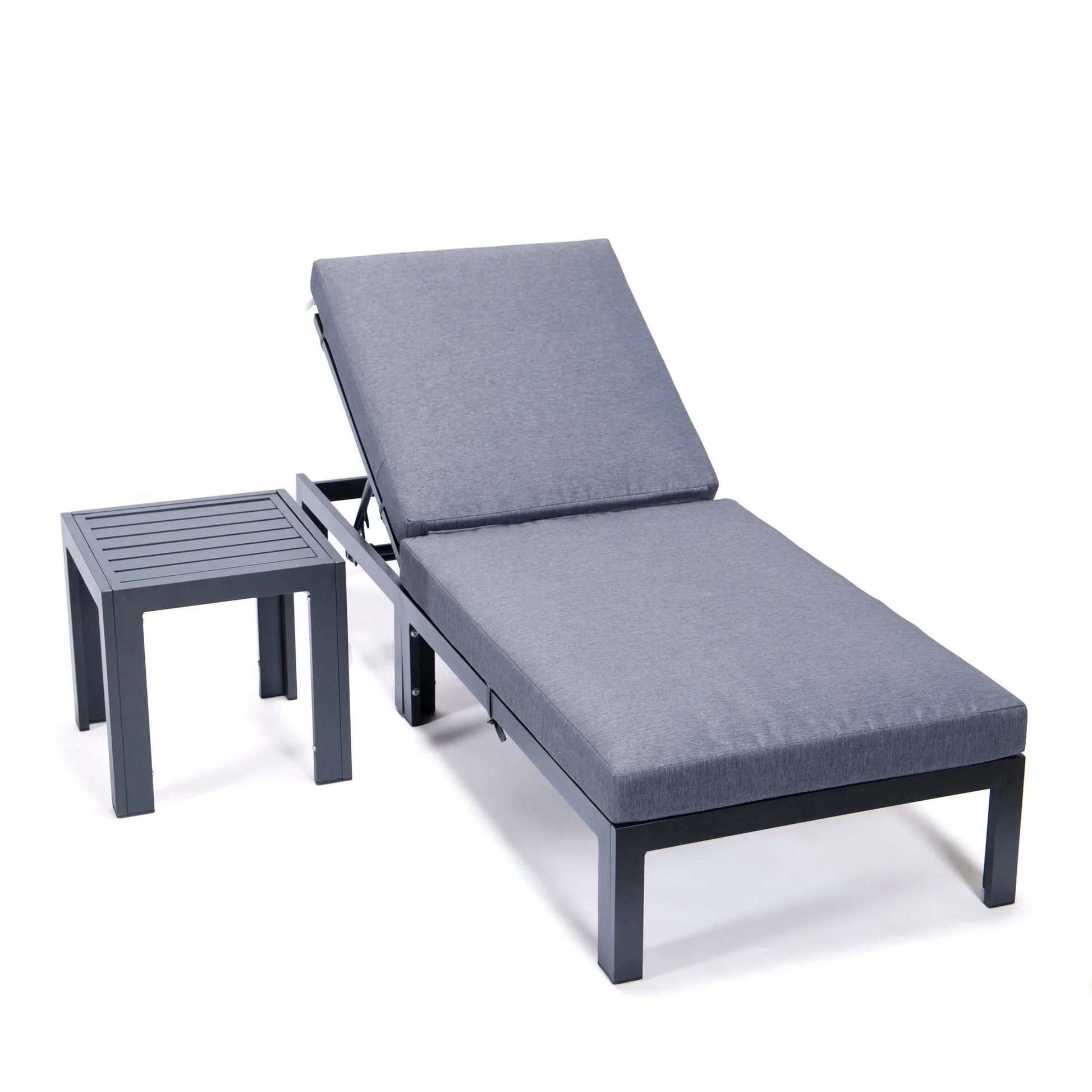 Chelsea Outdoor Chaise Lounge Chair With Side Table and Removable Cushions - Elax Furniture