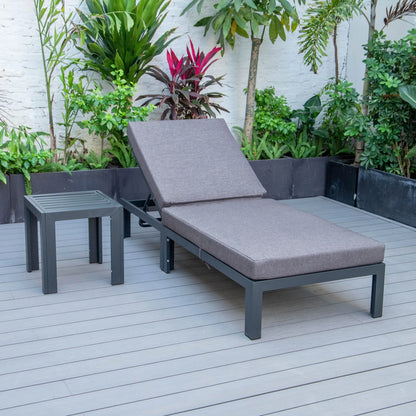 Chelsea Outdoor Chaise Lounge Chair With Side Table and Removable Cushions - Elax Furniture