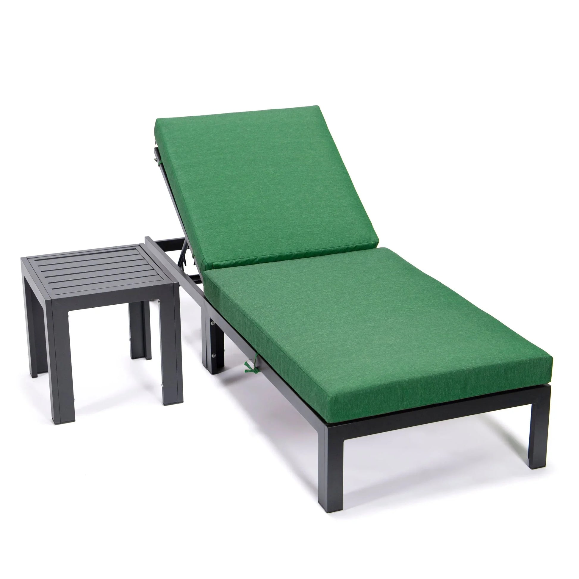 Chelsea Outdoor Chaise Lounge Chair With Side Table and Removable Cushions - Elax Furniture