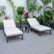 Chelsea Modern Outdoor Chaise Lounge With Side Table & Cushions Set of Two - Elax Furniture