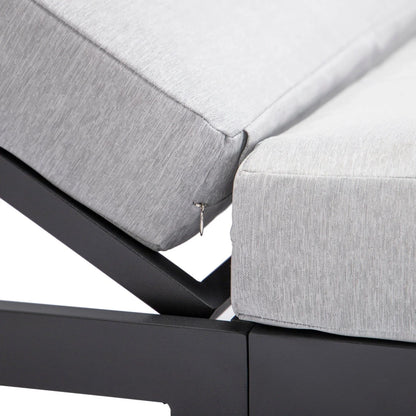 Chelsea Modern Outdoor Chaise Lounge With Side Table & Cushions Set of Two - Elax Furniture