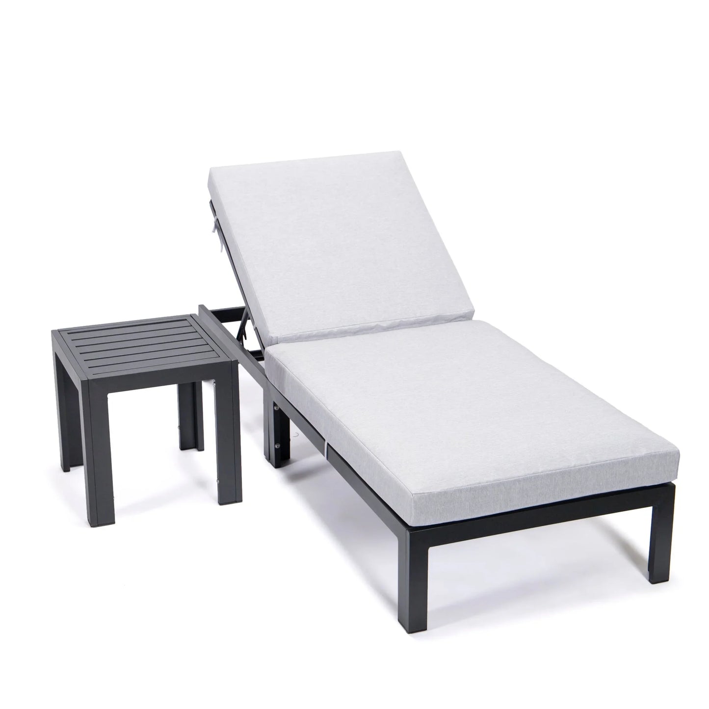 Chelsea Outdoor Chaise Lounge Chair With Side Table and Removable Cushions - Elax Furniture