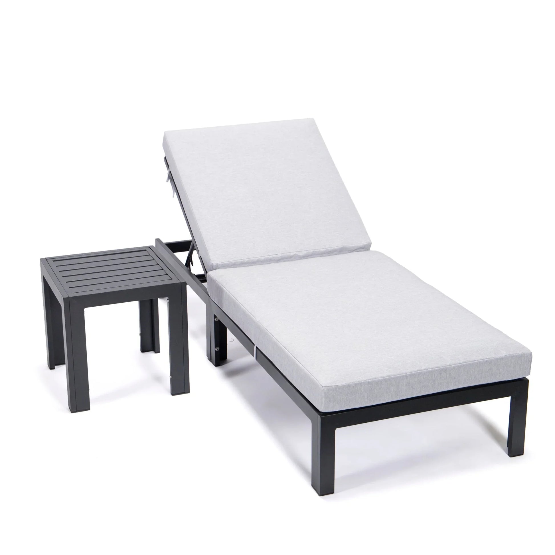 Chelsea Outdoor Chaise Lounge Chair With Side Table and Removable Cushions - Elax Furniture