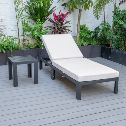 Chelsea Outdoor Chaise Lounge Chair With Side Table and Removable Cushions - Elax Furniture