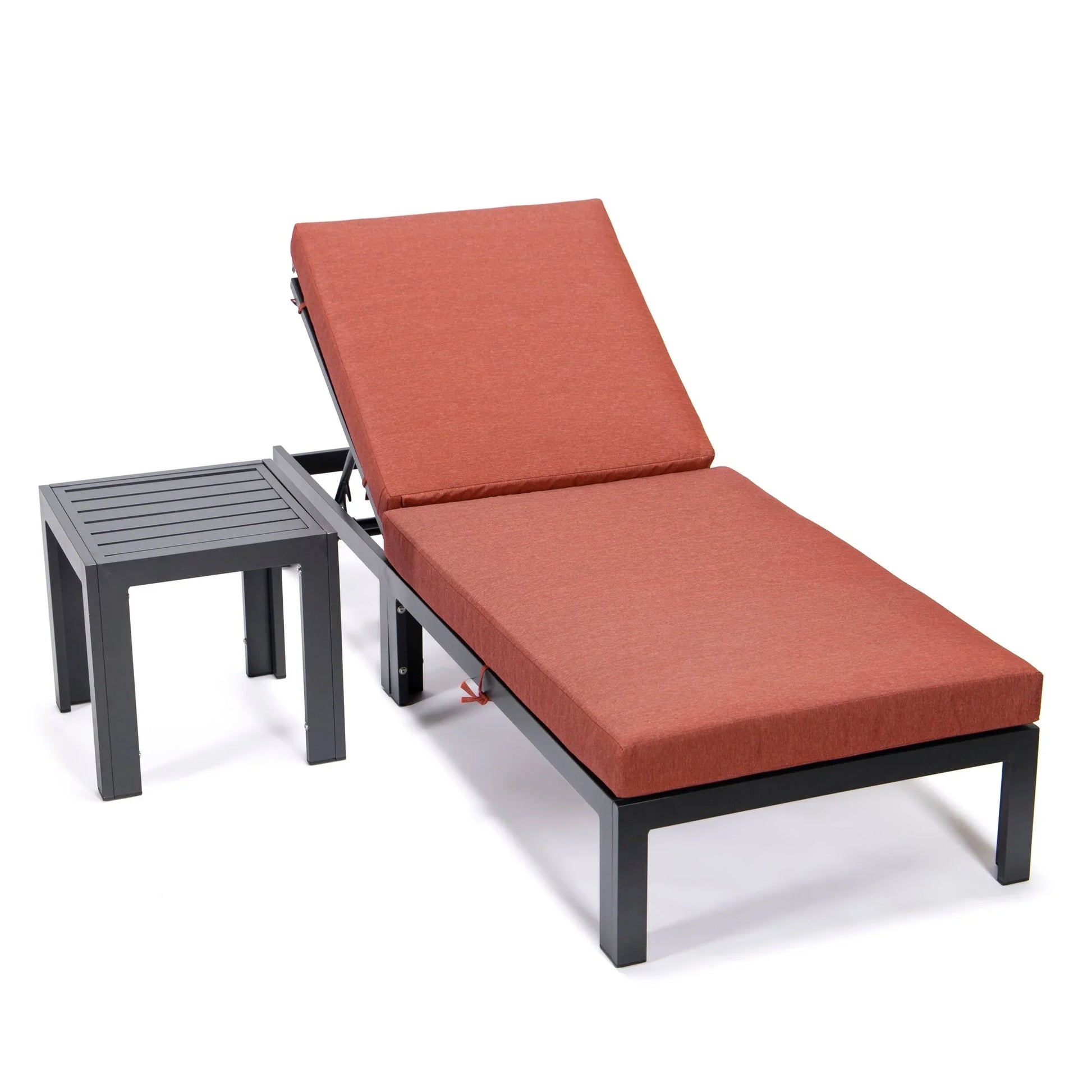 Chelsea Outdoor Chaise Lounge Chair With Side Table and Removable Cushions - Elax Furniture