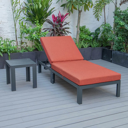 Chelsea Outdoor Chaise Lounge Chair With Side Table and Removable Cushions - Elax Furniture