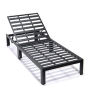 Chelsea Modern Outdoor Chaise Lounge With Side Table & Cushions Set of Two - Elax Furniture