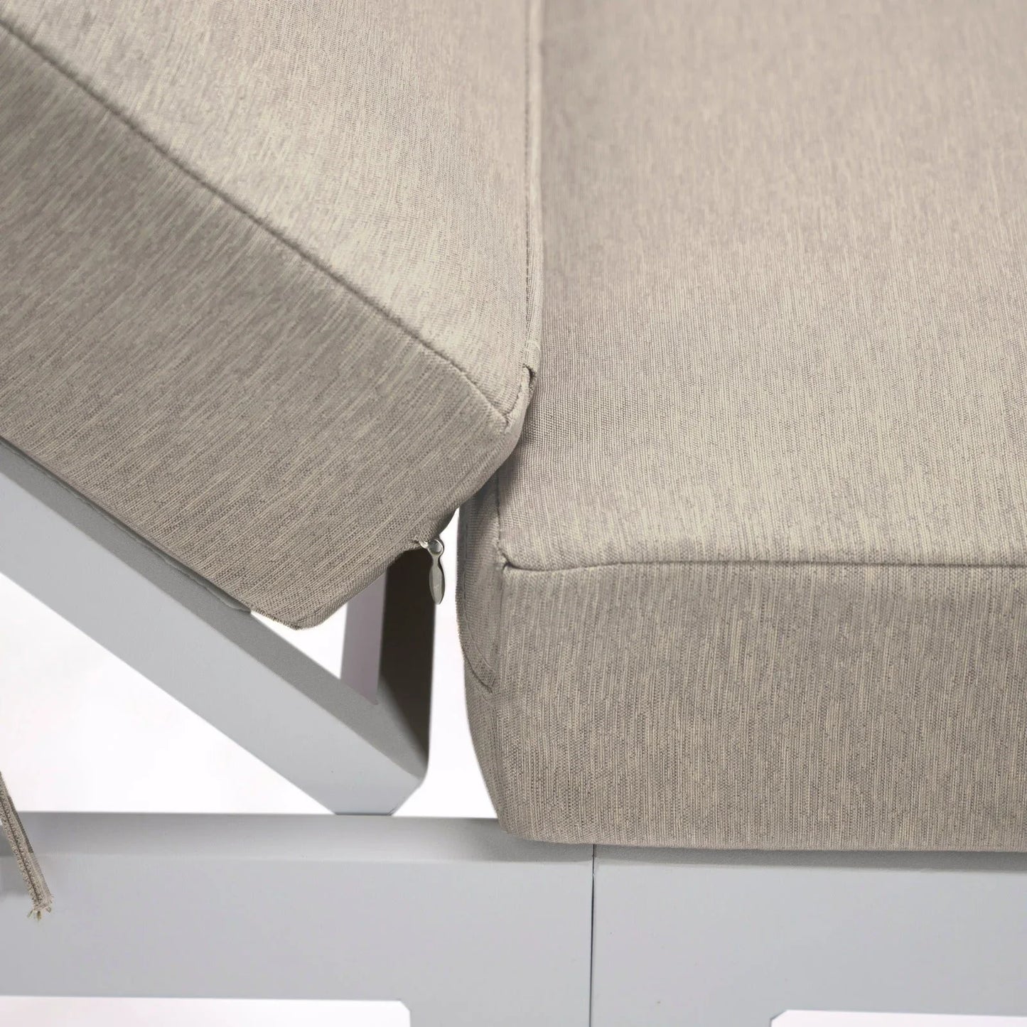 Chelsea Modern Outdoor White Chaise Lounge With Side Table & Cushions Set of Two - Elax Furniture