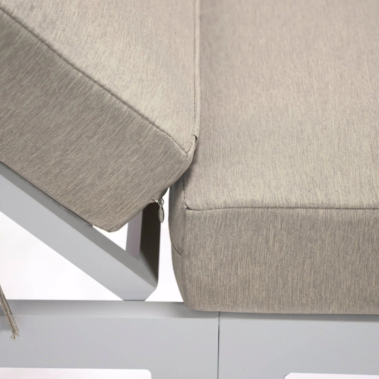 Chelsea Modern Outdoor White Chaise Lounge With Side Table & Cushions Set of Two - Elax Furniture