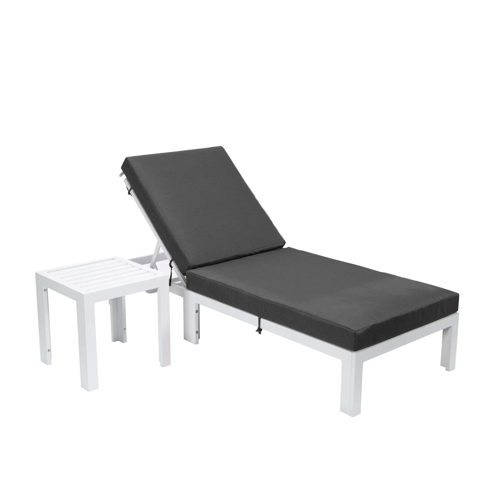 Chelsea Outdoor Chaise Lounge Chair With Side Table and Removable Cushions - Elax Furniture