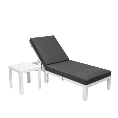 Chelsea Outdoor Chaise Lounge Chair With Side Table and Removable Cushions - Elax Furniture