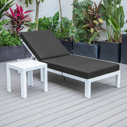 Chelsea Outdoor Chaise Lounge Chair With Side Table and Removable Cushions - Elax Furniture