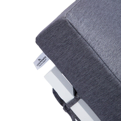 Chelsea Modern Outdoor White Chaise Lounge With Side Table & Cushions Set of Two - Elax Furniture