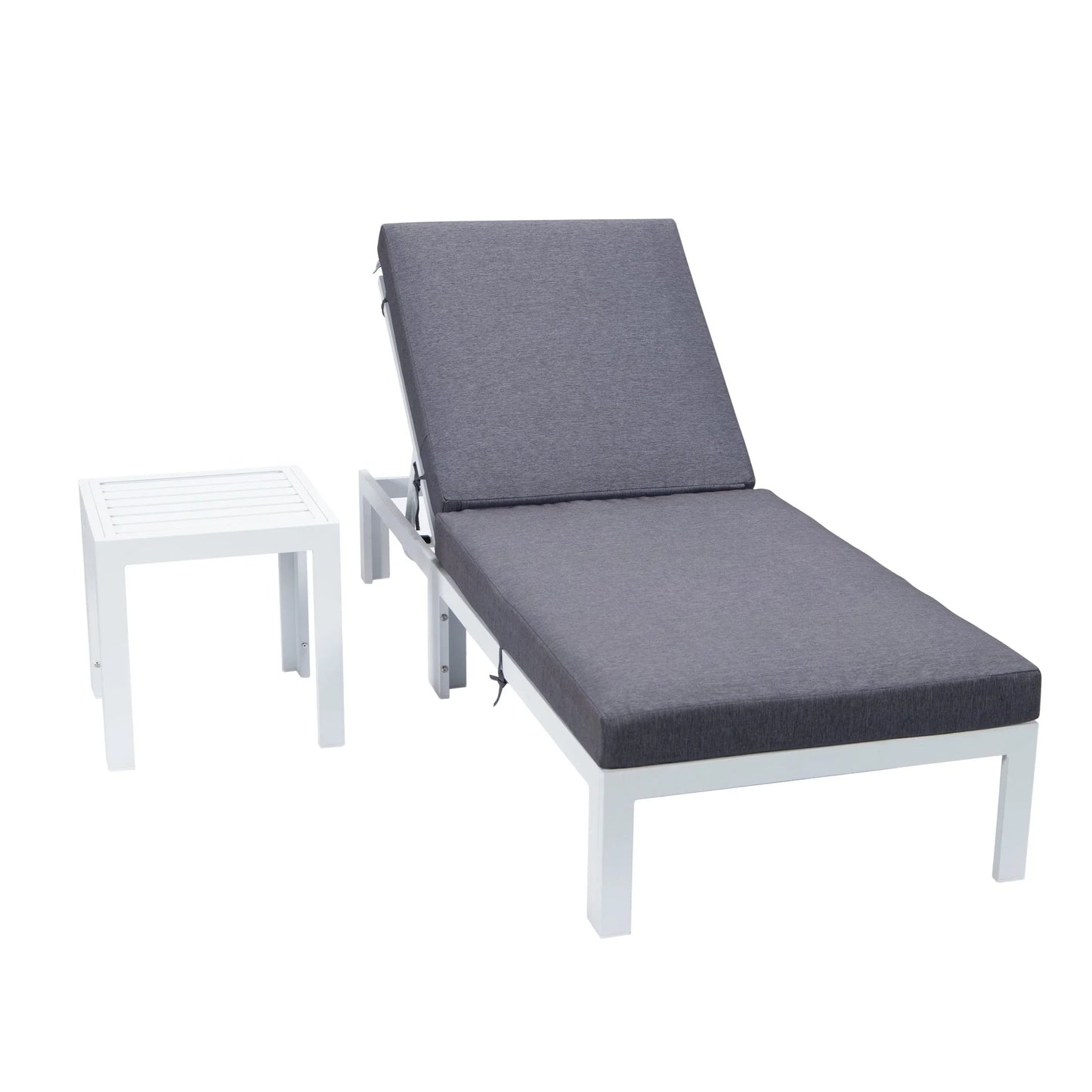 Chelsea Outdoor Chaise Lounge Chair With Side Table and Removable Cushions - Elax Furniture