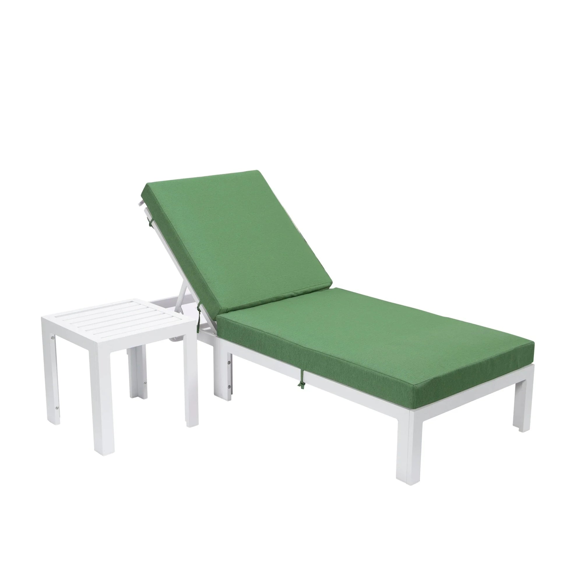 Chelsea Outdoor Chaise Lounge Chair With Side Table and Removable Cushions - Elax Furniture