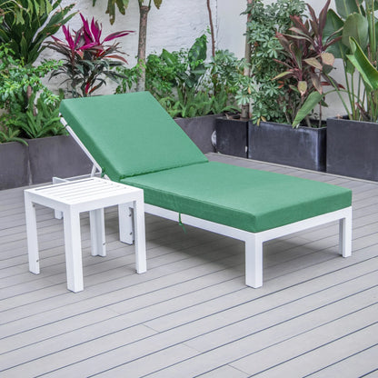 Chelsea Outdoor Chaise Lounge Chair With Side Table and Removable Cushions - Elax Furniture